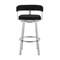 Armen Living Lorin 30" Black Faux Leather and Brushed Stainless Steel Swivel Bar Stool LCLRBABSBL30 - alternate 2